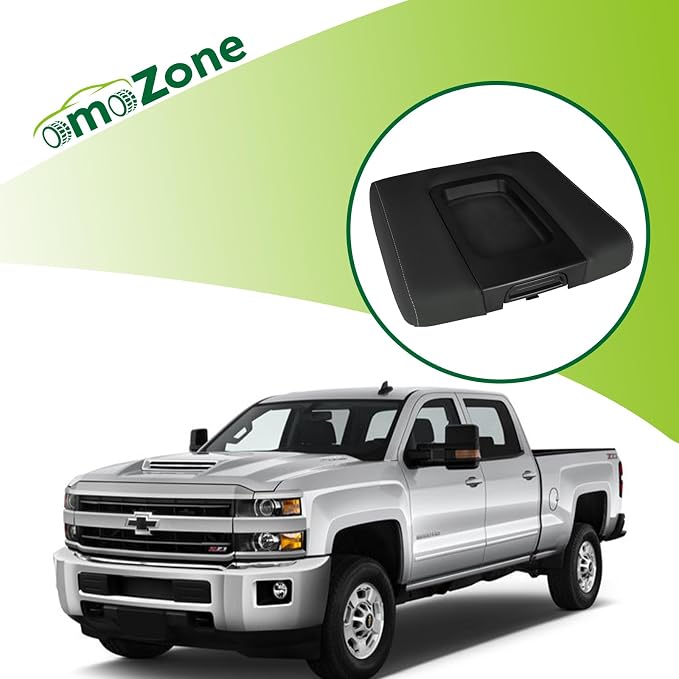 Front Seat Center Console Armrest Lid Cover with Liner Mat Black Compatible with 2014-2019 Chevrolet Chevy Silverado Suburban Tahoe GMC Sierra Yukon XL Replaces 22881398 22876379