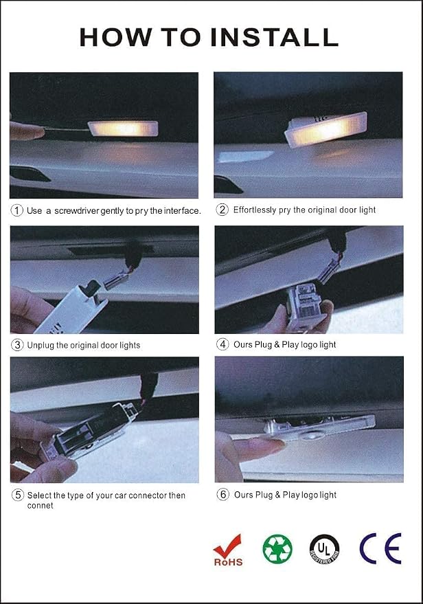 4 Pcs Car Welcome Lights, LED Door Projector Lights Compatible With 1/2/3/4/5/6/7/X1/X2/X3/X4/X5/X6/X7/M/Z/GT M with letter
