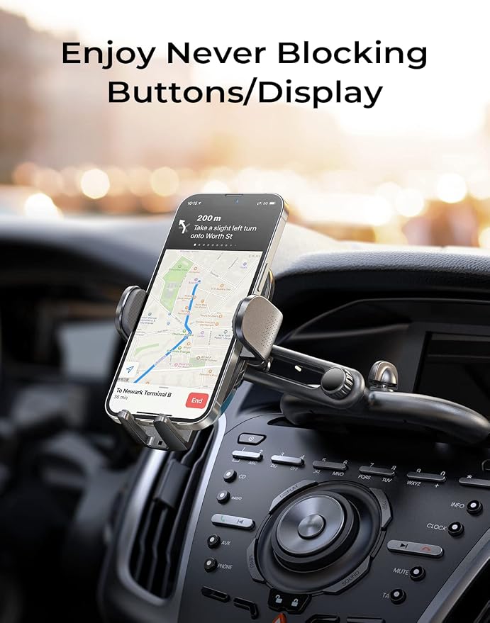 LISEN CD Phone Holder for Car Phone Holder Mount | Protect Your Car Interior Sturdy Car Phone Holder Mount Holds Your Phone Securely Even on Bumpy Road