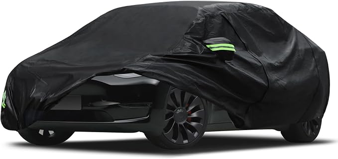 Migaven 6 Layers Car Cover Custom Fit for Model Y Car Cover 2020-2026 Waterproof Full Exterior Cover Rain Snow Protection with Charging Port Ventilated Mesh Door Zipper
