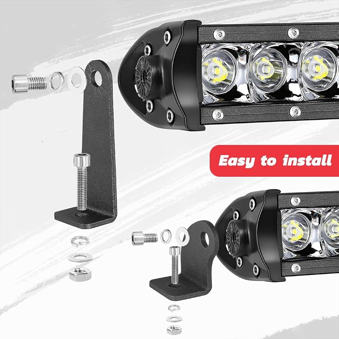 Light Bar Mounts Mounting Bracket, 4PCS Universal Side Mounted Brackets Kit for Single Row LED Light Bar for Truck ATV UTV - 2 Years Warranty
