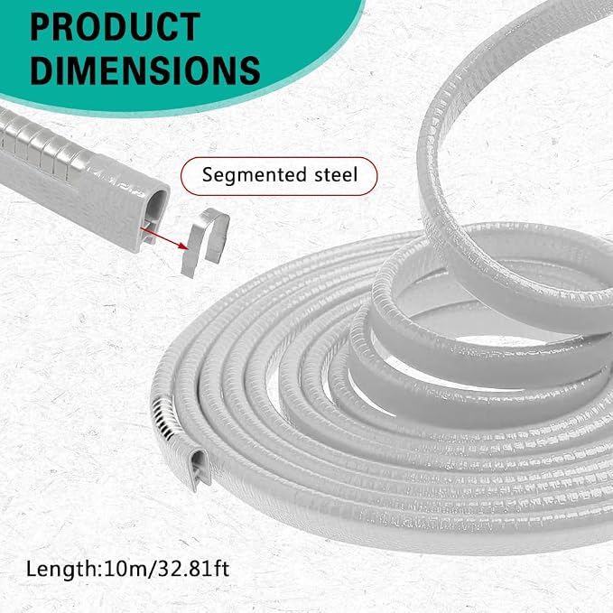 33ft (10m) Car Door Edge Guards, Car Door Protector, No-Glue Required Rubber Seal U Shape Automotive Door Entry Guard, Auto Door Edge Molding Protection for Most Vehicles (White, 33Ft)