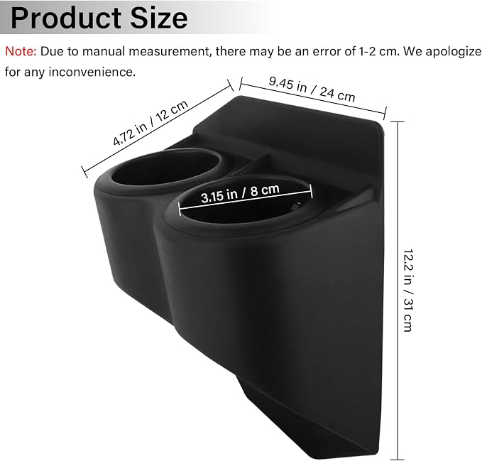 Car Cup Holder, Portable Dual Cup Holders, Multifunctional Cup Drink Holders, Fit for 1997-2013 Corvette C5 C6 (Black)