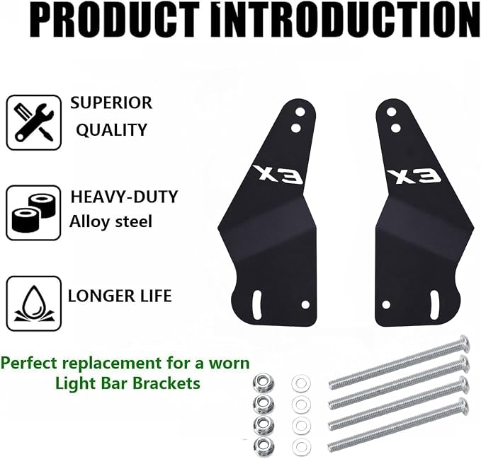 50'' LED Light Bar Mounting Brackets for Can-am Maverick X3 Upper Roof Windshield Stock Roll Cage 2017-2024 2025 2026
