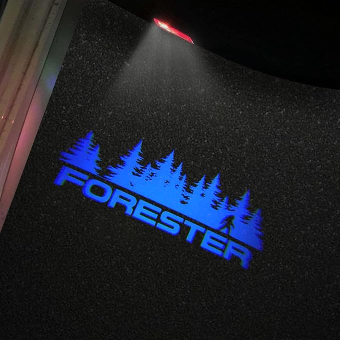 2 Pcs Non-Fading LED Car Door Logo Lights Courtesy Projector Laser Welcome Light Ghost Shadow Forester Accessories Puddle Lamp Compatible With Forester (Blue)