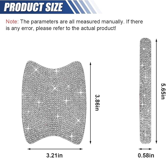 ZIMISI 10PCS Bling Car Door Handle Protector, Crystal Rhinestone Anti-Scratch Car Bowl Decoration Sticker Decal, Universal Auto Exterior Door Protective Covers Accessories for Women (White)