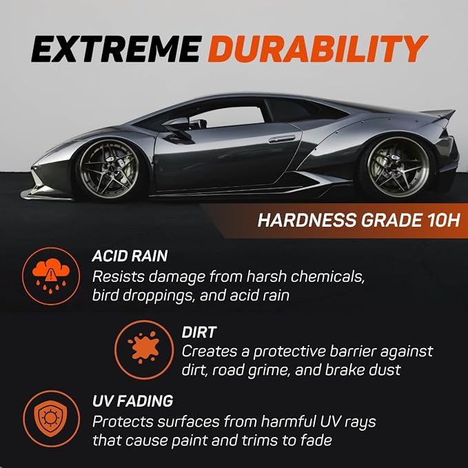 Ceramic Spray Coating for Cars - Advanced Graphene Technology | 17oz - Hydrophobic, high-gloss spray-on protection for car paint, Easy Application, Long-Lasting Protection, 50+ Wash Rating