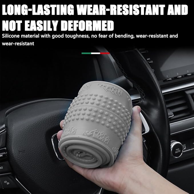 Bittwee Steering Wheel Cover, Car Silicone Steering Wheel Protector, Anti-Slip Soft Odorless Wheel Covers, Universal 14-15 Inch Steering Wheel, Automotive Interior Accessories (Gray)