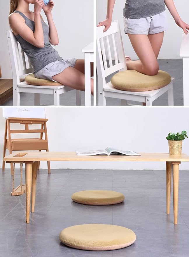 Sigmat Memory Foam Seat Cushion Anti-Slip Soft Round Stool Cushion Chair Pad 15 Inch Coffee