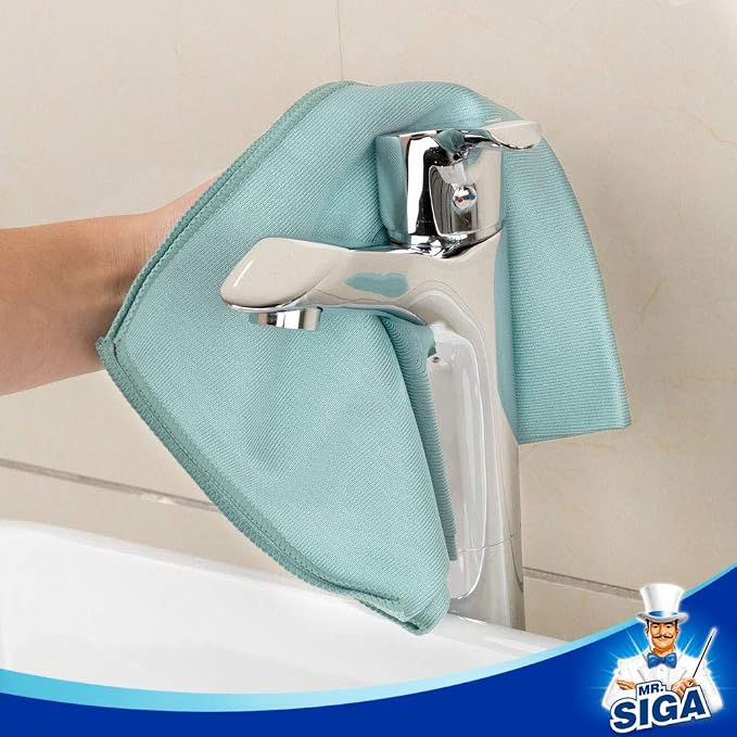 MR.SIGA Ultra Fine Microfiber Cloths for Glass, Pack of 6, 35 x 40 cm 13.7" x 15.7"