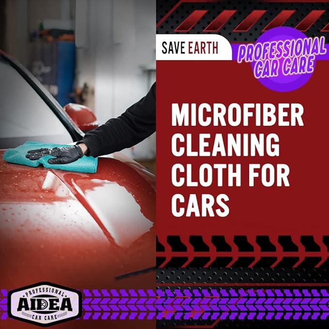 AIDEA Microfiber Cleaning Cloth-150PK, Microfiber Towels for Cars, 12"×12" | Premium All Purpose Car Cloth, Lint Free Rags, Absorbent Towels for SUVs, House, Kitchen, Window, Car Cleaning Wipes