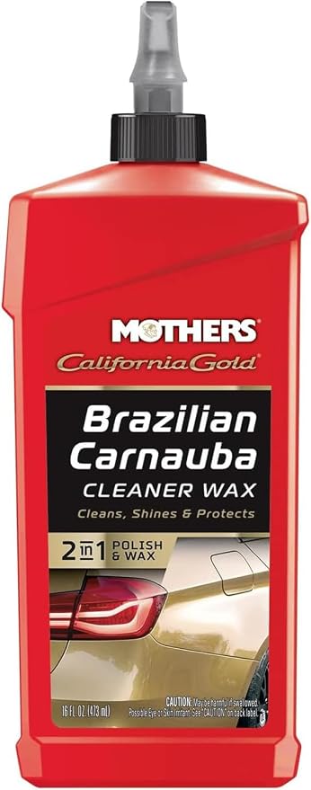 Mothers California Gold Brazilian Carnauba Cleaner Wax, 16 oz. (05701) | Cleans & Waxes in One Step, Removes Oxidation & Swirls, Premium Carnauba Shine & Protection for All Paint Finishes