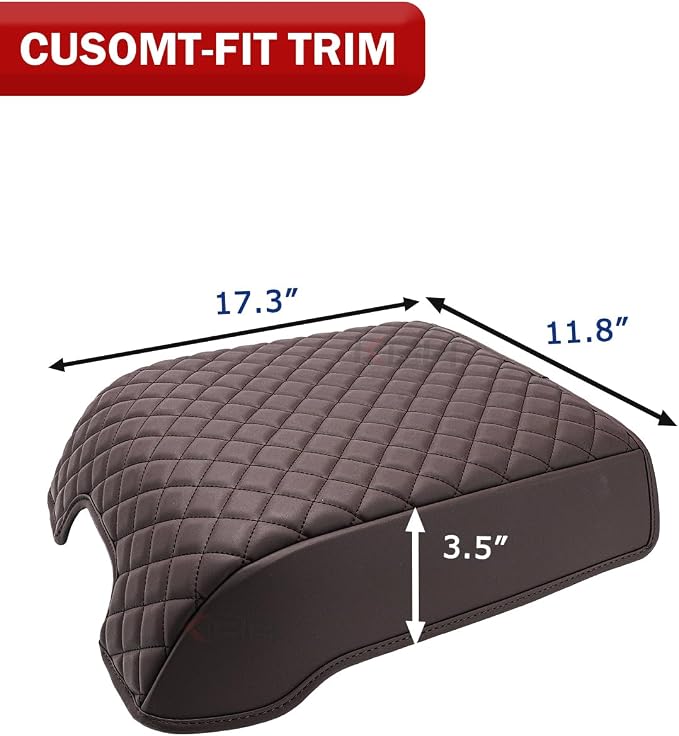 KBH Center Console Armrest Cover for 2015-2020 Ford F150 Platinum, 2017-2022 F250-F550, 2018-2024 Expedition, Bucket Seat, PU Leather Arm Rest Cushion Pad, Anti-Scratch (Not for Other Models)