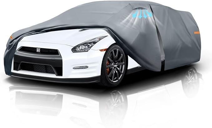 Waterproof G-TR(2007-2026) Car Cover with Breathable Vents, [Upgrade] Premium Covers with Cotton Liner and Zipper Door, Sun Rain Snow Dust Uv Protection.(Gift with Towel)