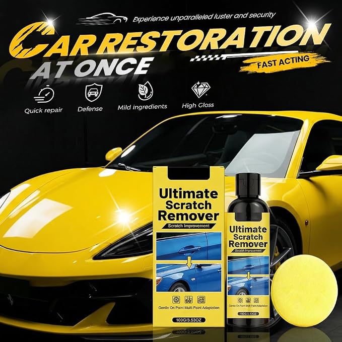 Car Scratch Removal Wax, 2026 New Scratch Remover for Vehicles, Car Paint Scratch Repair Kit for Deep Scratches, Universal Polishing Compound with Sponge (1pcs)