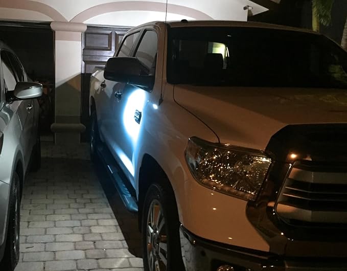 iJDMTOY Aqua Ice Blue 18-SMD Full LED Under Side Mirror Puddle Lights Compatible with Toyota 2007-2021 Tundra Sequoia