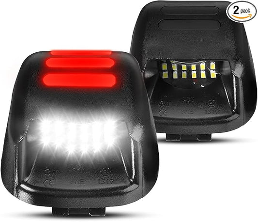 LESAUCE LED License Plate Lights Red OLED Neon Tube Assembly Replacement for 2007-2019 Nissan Frontier, 2007-2015 Titan/Xterra, 2008-2015 Armada, 2008-2015 Suzuki Equator, 2PC