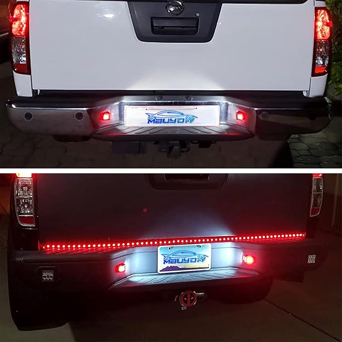 LED License Plate Light Lamp Assembly with Red OLED Neon Tube Compatible with Frontier 2007-2021, Armada Xterra 2008-2015, Titan Suzuki Equator Black housing 6000K White, Pack of 2