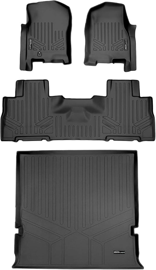 SMARTLINER Floor Mats and Cargo Liner Set Compatible with 2007-2010 Ford Expedition