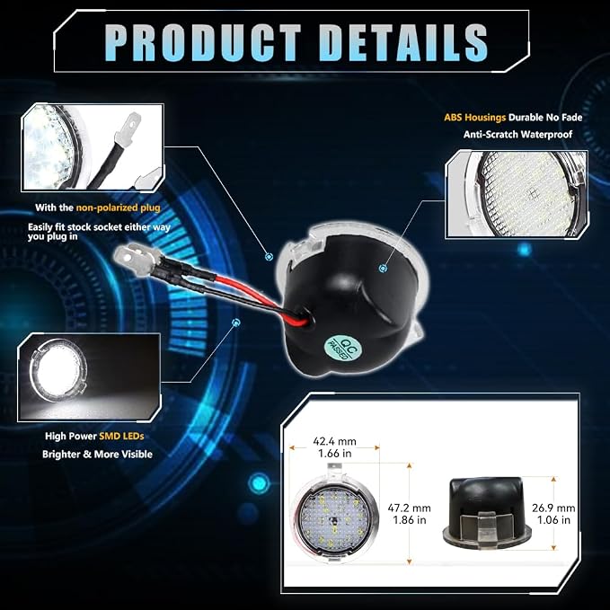 LED Side Mirror Puddle Lights for Fo-rd F150 Explorer Edge Expedition Flex Fusion Taurus X, 6000K Mirror LED Lamps F150 Accessories, 2 PCS (White)