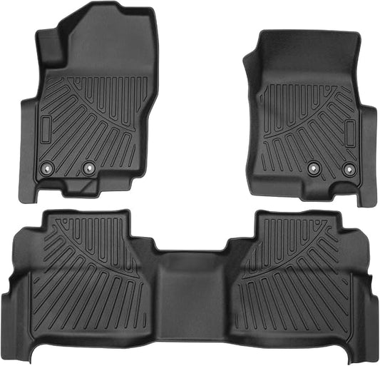 Cartist Floor Mats Fit for Nissan Frontier 2022-2024 2025 2026 (Crew Cab with 2nd Row Under-Seat Storage), All Weather Floor Mats for Frontier Accessories Car Floor Liner Waterproof