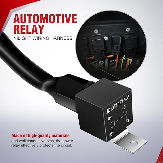 Nilight 16AWG ATV UTV Fan Override Switch Kit Wiring Harness w/Relay | 5PIN Rocker Switch Plug and Play for Engine Cooling Compatible with Polaris RZR Ranger Can Am Maverick ATV