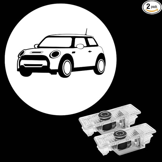 2Pcs Car Door Lights Projector for Mini Clubman/Countryman/Paceman/Sports | Cooper R55 R56 R57 R58 R59 R60 R61 F55 F56 F57 Car Accessories Ghost Shadow Welcome LED Puddle Lights Glass Courtesy Lighting