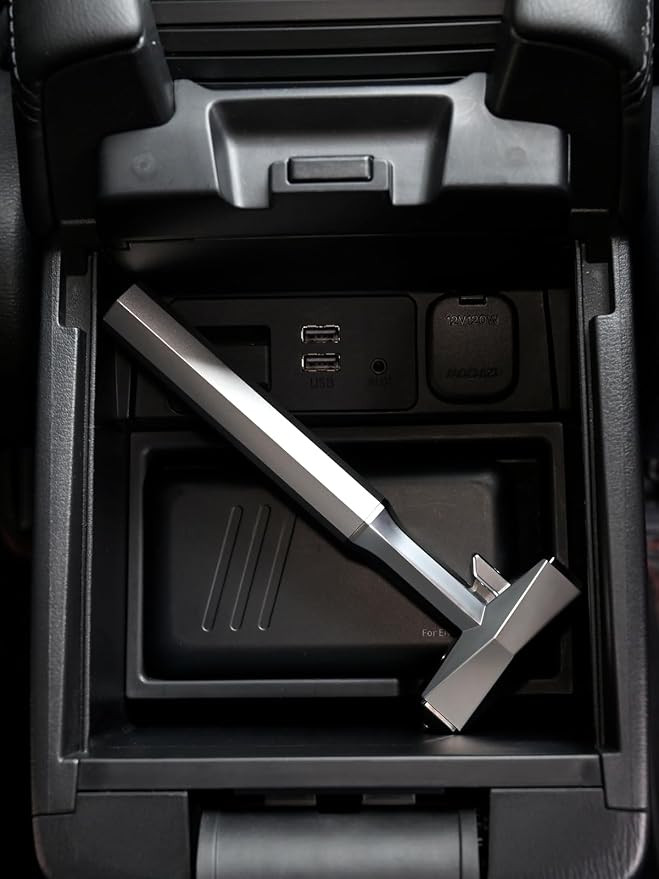 2-in-1 Car Safety Hammer and Seatbelt Cutter Shatters Double-Layer Laminated Glass, All-Metal Tesla-Inspired Design for Cars, Trucks, SUVs, Silver