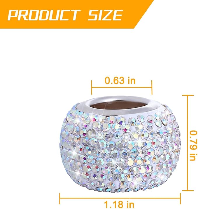 4PCS Bling Car Headrest Collars, Crystal Rhinestone Vehicle Head Rest Collars Decorative Rings, Diamond Automotive Seat Interior Charms Accessories, Universal for SUV, Sedan, Truck (AB Color)