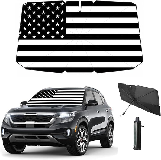 Windshield Sun Shade Umbrella for Car Front Window Sun Visor for Windshield Car Summer Accessories Protect Interior from UV Rays & Heat for Sedan, Compact SUV, Hatchbacks 57"*31"