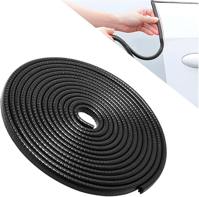 Car Door Edge Guards, 16FT Car Edge Rubber Seal Trim Protector, No Glue Needed U Shape Car Door Guard Universal for Most Cars, Vehicles, SUVs (Black/16FT)