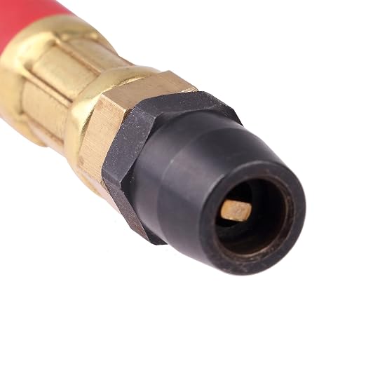 Bayonet Style Tire Inflator Gauge, with Heavy Duty Straight Head Air Chuck and 12" Hose - 10 to 90 PSI