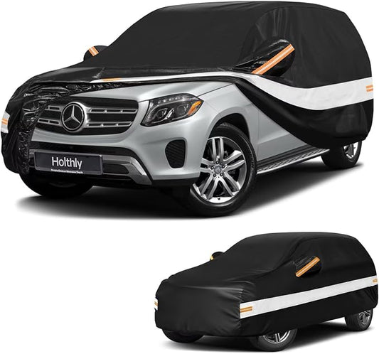10 Layers SUV Car Cover Custom Fit Mercedes-Benz GLS-Class 350d 400 400d 450 450d 550 580,Waterproof All Weather for Automobiles, Outdoor Full Cover Sun Dust Rain Protection with Cotton. Black