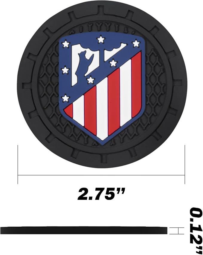 Cup Holder Insert Coaster for Atletico Madrid UEFA UCL Fans,Anti Slip Car Cup Coaster Interior Accessories
