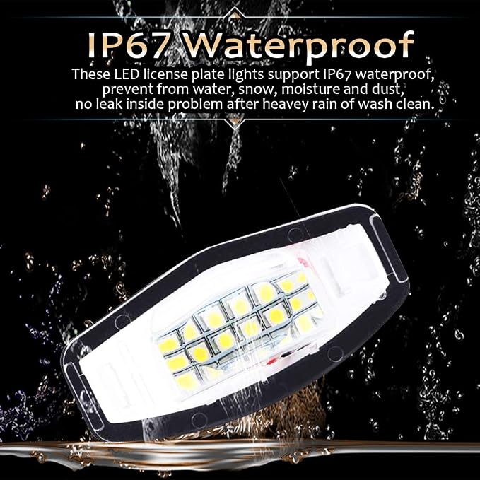 D-Lumina LED License Plate Light Tag Lamp Assembly Replacement Compatible with Honda Civic Accord Sedan Odyssey Pilot Acura MDX TSX TL ILX RDX RL, Powered by 18-SMD 6000K White Pack of 2