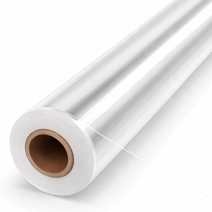 volila Clear Cellophane Wrap Roll (31.5 in x 220 ft) - 3 Mil Thick Cellophane Wrap for Gift Basket, Treats, Flower Wrapping, Clear Wrapping Paper (31.5" folds into 16")