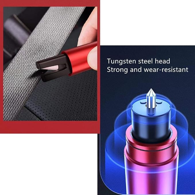 HHXS Window Breaker Seatbelt Cutter,Upgraded Safe Hammer Glass Breaker Under Water,Car Safety Hammer Emergency Escape Tool Safehammer for New Cars Home-(2 Pcs Red)