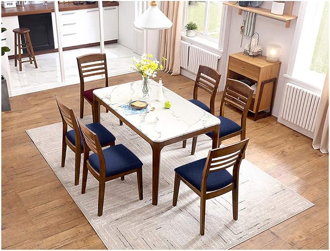 Fuloon Stretch Chair Seat Covers 4 PCS, Removable Washable Dining Chair Covers Anti-Dust Dining Room Seat Cushion Slipcovers (4, Navy Blue)