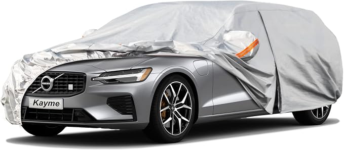 Kayme Hatchback Car Cover Waterproof All Weather - See Vehicle Size Chart for Accurate Fit - Outdoor Full Exterior Cover Sun Rain Snow. Civic, Focus, Prius, Legacy etc. Size H3 (See Size Chart)
