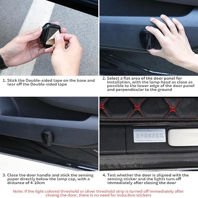 Car Door LED Logo Projector Light, USB Rechargeable, Carbon Fiber Design, white Illumination (BB-YY-DD)