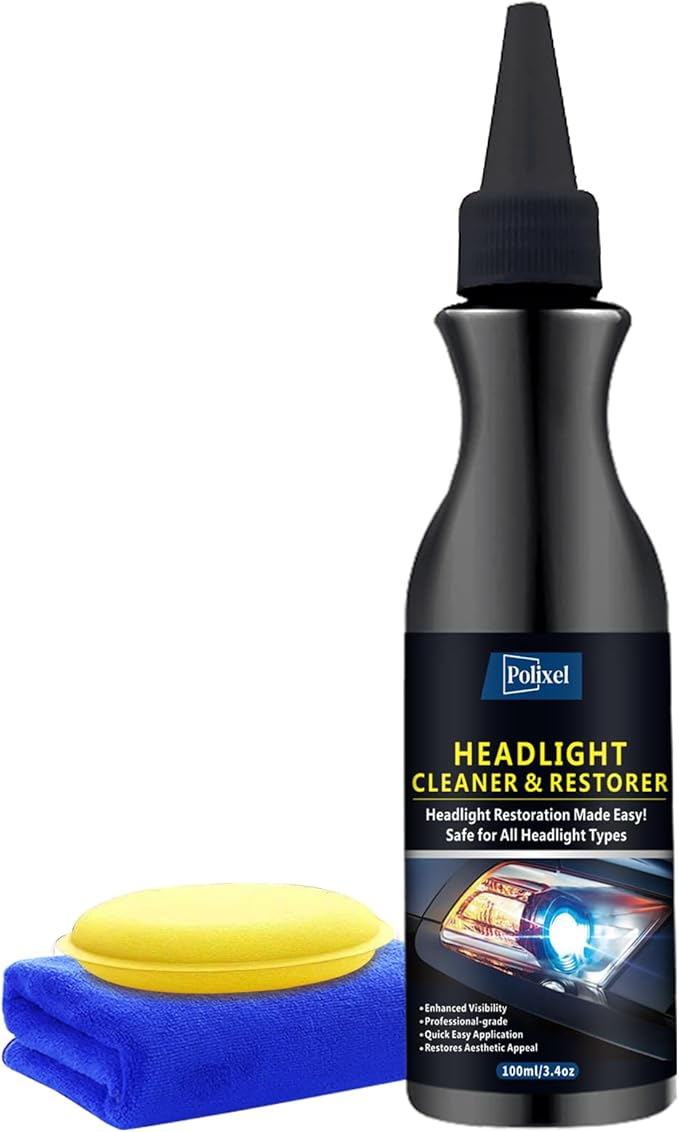 Headlight Cleaner & Restoration Kit - Professional Headlight Lens Cleaner & Restorer for Yellowed, Oxidized & Hazy Headlights Instantly Restores Clarity & UV Protection for All Car Headlamp
