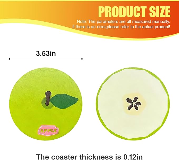 2PCS Fruit Pattern Car Cup Coasters, Cute Drink Insert Coaster, Non-Slip Car Cup Holder Coaster, Automotive Interior Accessories Water Bottle Holder Pad for Most Vehicles (Cyan)