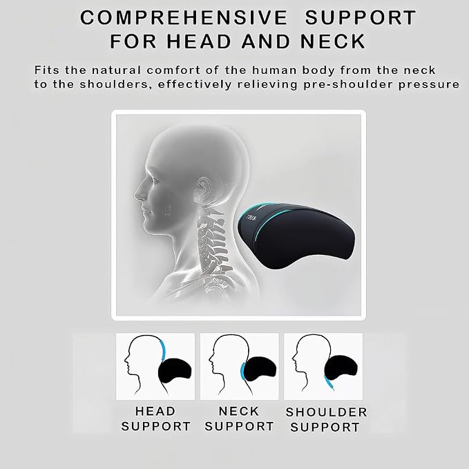 Car Headrest Neck Pillow Support Ergonomic, with Valve Stem Covers Accessory for Driving Seat Fatigue Relief Compatible with Model S X 3 Y & Cybertruck - 1 Piece