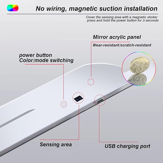 Custom Led Door Sills for Car Magnetic with Logo or Text, 7 Colors/28 Change Modes Cars Door Welcome Courtesy Lights, Auto-Sensing, Wiring-Free Car Pedal Light