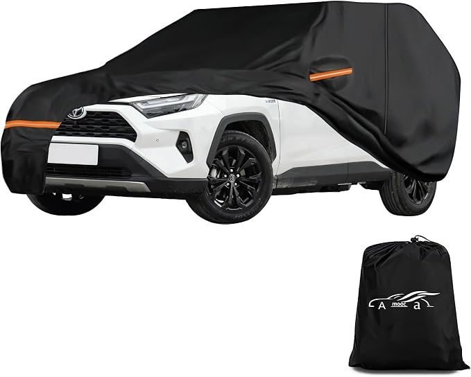 Amooca Heavy-Duty Car Covers Custom Fit for Toyota RAV4 2005-2025 for Honda CRV 1997-2025 Waterproof Sun-Proof All Weather Snow Cover 420D with Door Zipper Cotton Lining
