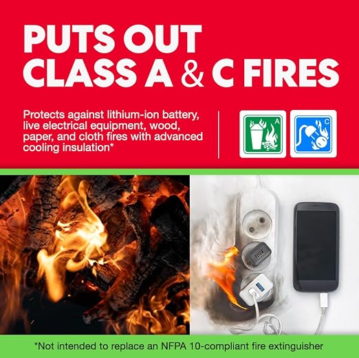 Lithium-Ion Fire Extinguishing Gel 3-Pack - Battery Fire Suppression Gel for Electronics, Stops Thermal Runaway, Non-Toxic, Eco-Friendly, 14oz Canister, Made in USA