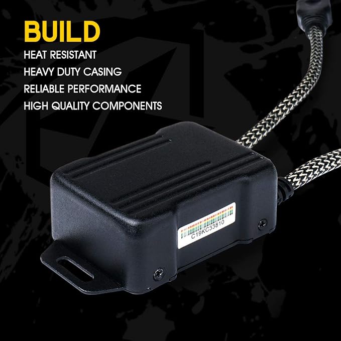 H7 LED Headlight Canbus Decoder Error Free Anti Flicker Harness for Truck | Premium Nylon Braided Cable, Heat-Resistant, Plug N Play, Pack of 2