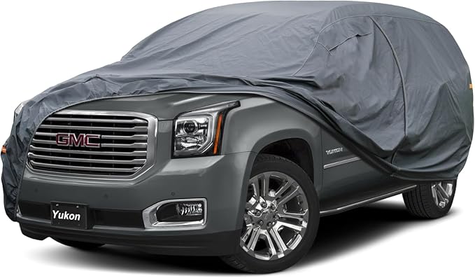 GUNHYI Premium Car Cover Custom Fit GMC Yukon XL (2000-2026), 16 Layers Heavy Duty Car Cover Waterproof All Weather with Zipper Door for Sun Rain Snow Dust Uv Protection