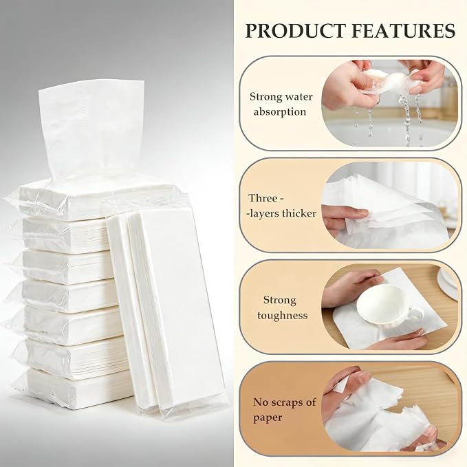 Car Visor Tissue Refills 3-Ply, 8-Pack for Car Tissue Holder Auto Sun Visor Travel