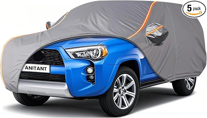 Custom Fit Toyota 4Runner Car Cover for 4Runner 2002-2025 Gray Outdoor Waterproof Car Cover All Weather with Door Zipper Cotton Lining Scratch Resistant Rain Sun UV Dust Snow Protection